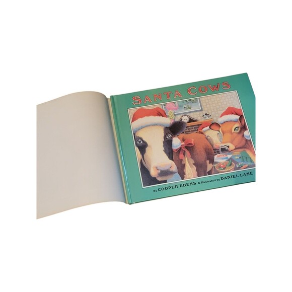 1991 Santa Cows Children's Book Hardback Cooper Edens Christmas - Picture 7 of 7